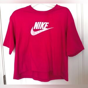 Pink Nike Tee with White Logo